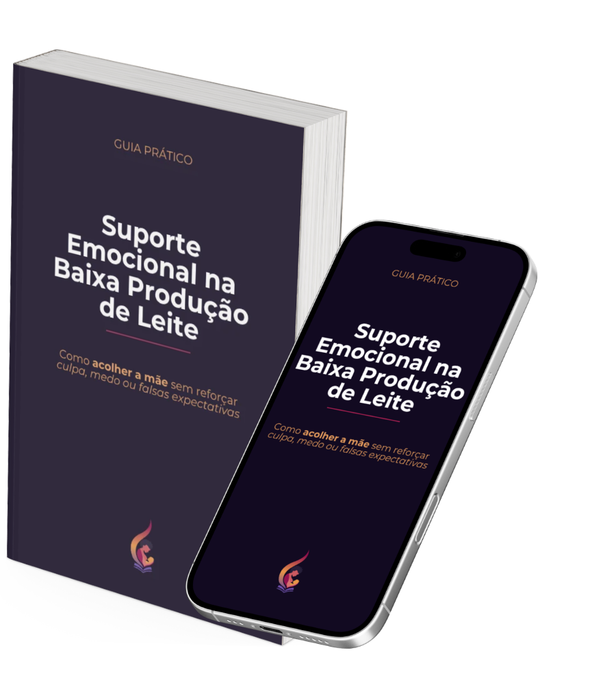Mockup do Mini Guia de Suporte Emocional em livro e celular